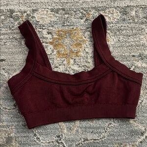 Urban Outfitters Burgundy Ribbed Bralette